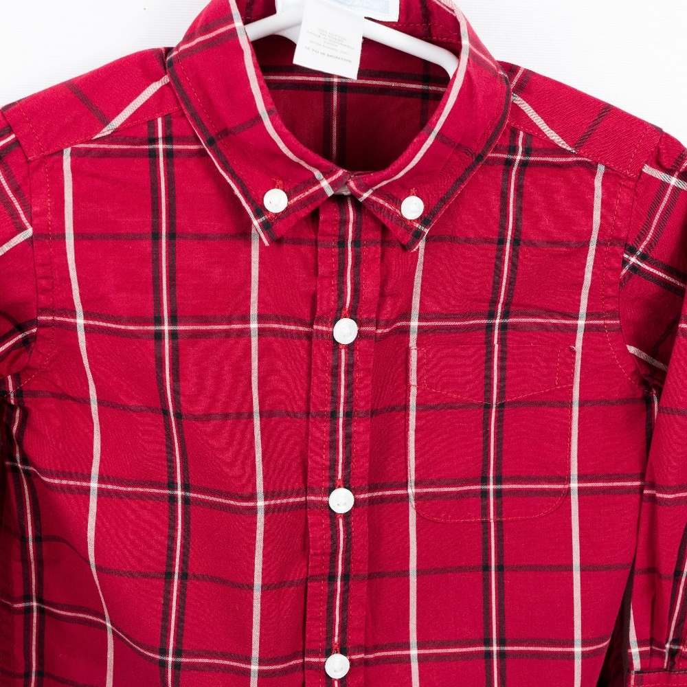 Janie and Jack Boys Button Down Plaid Shirt 12/18M